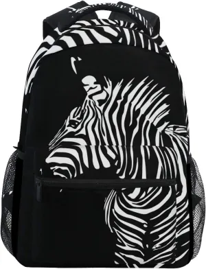 School Backpack Black Zebra Teens Girls Boys Schoolbag Travel Bag