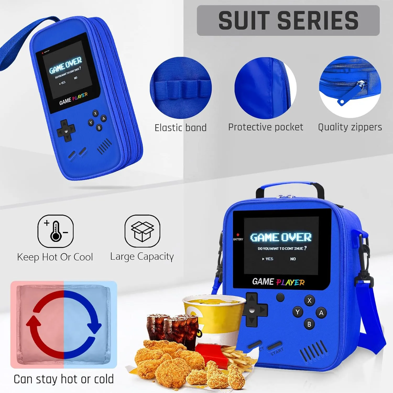 School Backpack for Boys,3pcs Gamer Boys Backpack with Lunch Box Set for Kids Children Teens Elementary Middle School,17" Large Capacity Student Bookbag & Multifunctional Video Game Travel Bag