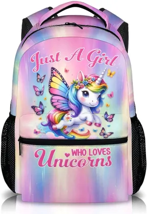 School Backpack for Kids Girls, 17 Inch Unicorn Backpack for Kids Girls Age 6-8, Colorful Lightweight School Bag for Preschool, Primary, Kindergarten, Back to School Gifts