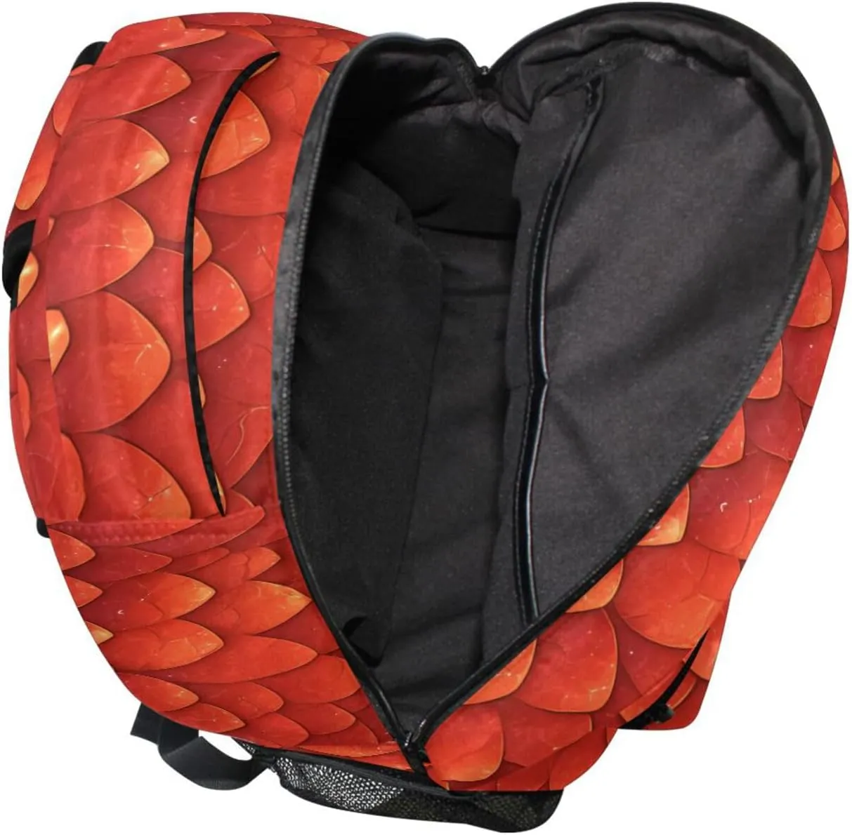 School Backpack for Men and Women Fashion Laptop Bookbag with Chest Strap for Business Work College Travel Trip Red Scales Shimmering