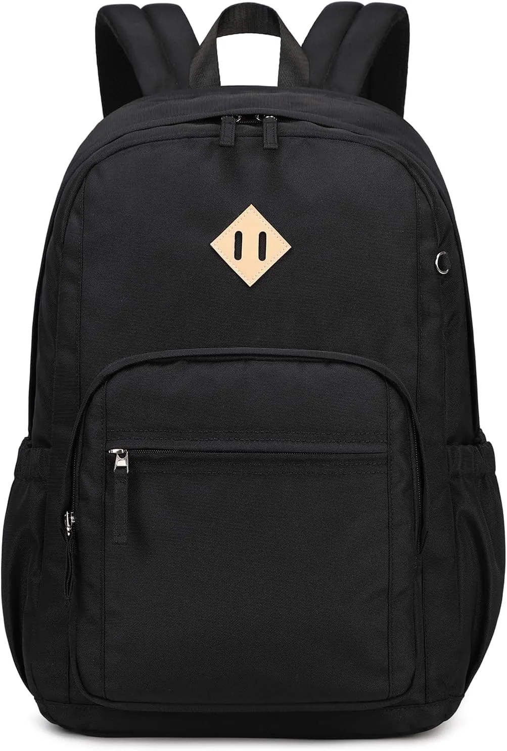 School Backpack Large Casual Book Bag Lightweight Back Pack fits 15.6 Inch Laptop for High School College Travel Work, Black