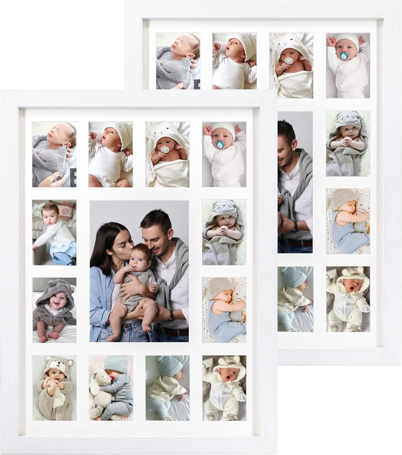 School Year Picture Frame Baby First Year Keepsake K-12 Graduation Photo Frames, 12x16 Multi Picture Frame-13 Opening,Great for Children's Photos, Collection Cards, Landscape,2 Pack