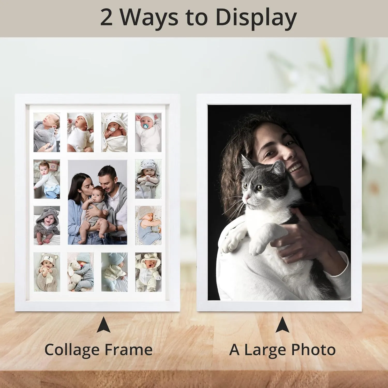 School Year Picture Frame Baby First Year Keepsake K-12 Graduation Photo Frames, 12x16 Multi Picture Frame-13 Opening,Great for Children's Photos, Collection Cards, Landscape,2 Pack