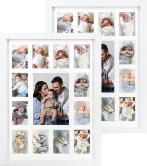School Year Picture Frame Baby First Year Keepsake K-12 Graduation Photo Frames, 12x16 Multi Picture Frame-13 Opening,Great for Children's Photos, Collection Cards, Landscape,2 Pack