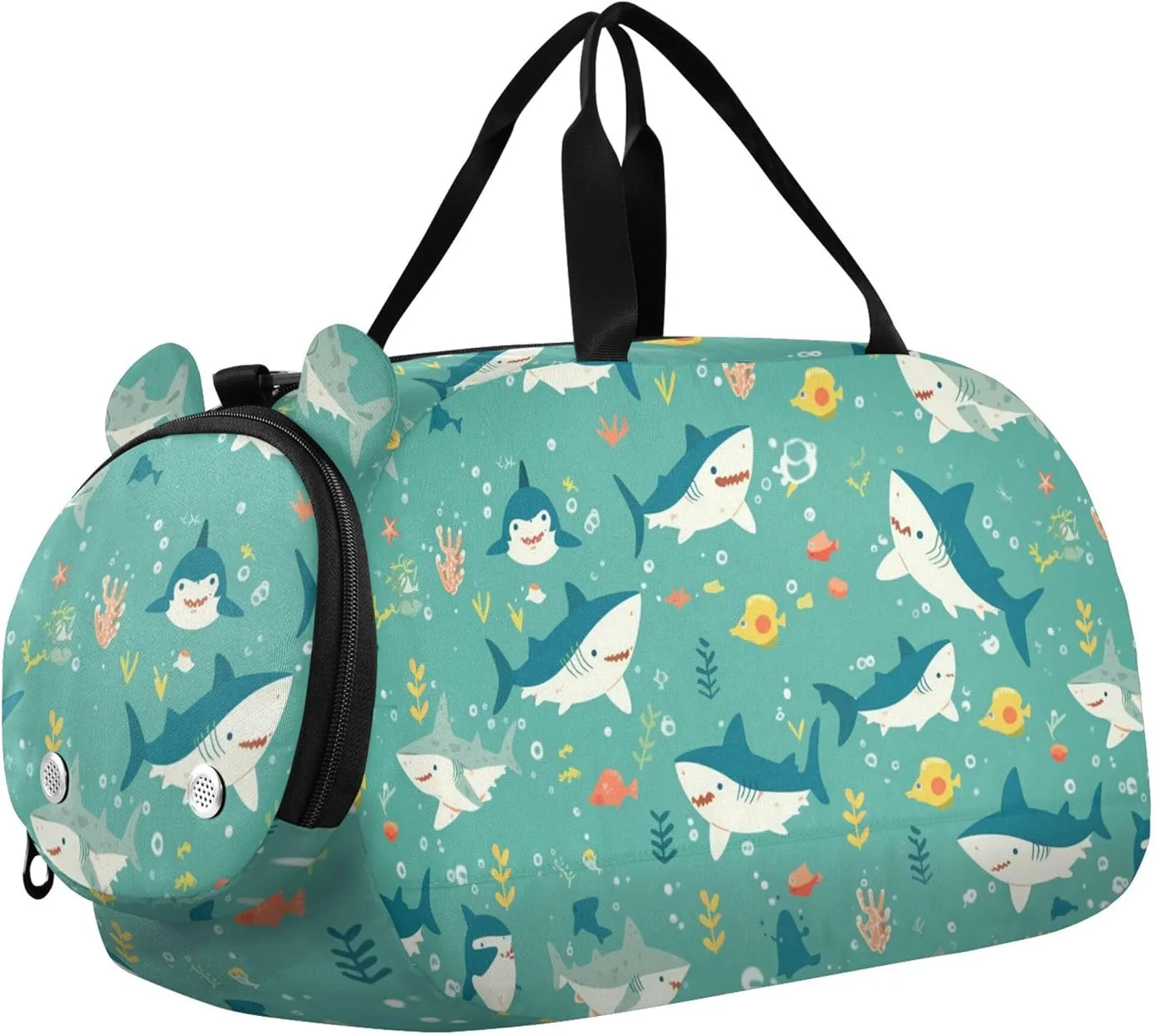 Sea Fish Small Gym Bag with Shoes Compartment Lightweight Sports Bag Travel Tote for Travel, Sports, Duffel, Weekender