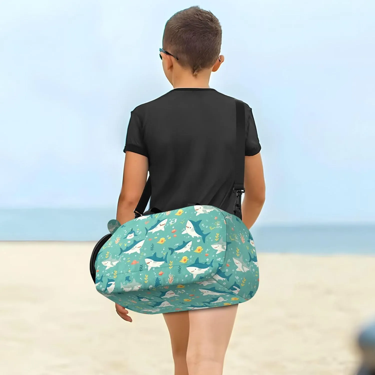 Sea Fish Small Gym Bag with Shoes Compartment Lightweight Sports Bag Travel Tote for Travel, Sports, Duffel, Weekender