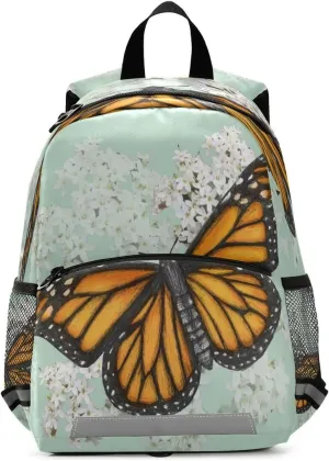 senya Kid's Backpack Cute Toddler Monarch Butterfly Illustration Drawn in Pen with Digital Color Mini Bag for Baby Girl Boy Age 3-7