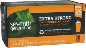 Seventh Generation, Tall Kitchen Trash Bags 13 gal, 30 count