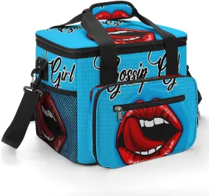 Sexy Red Mouth 22.5L Insulated Camping Coolers Bag Funny Lips Large Leakproof Ice Chest for Beach Travel Picnic