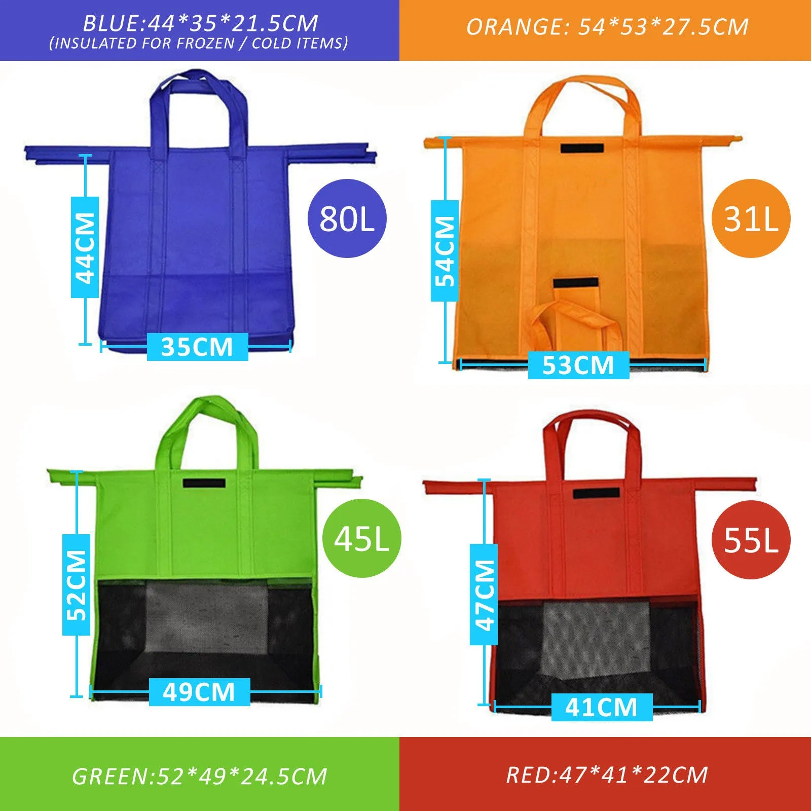 Shopping Trolley Bags x4