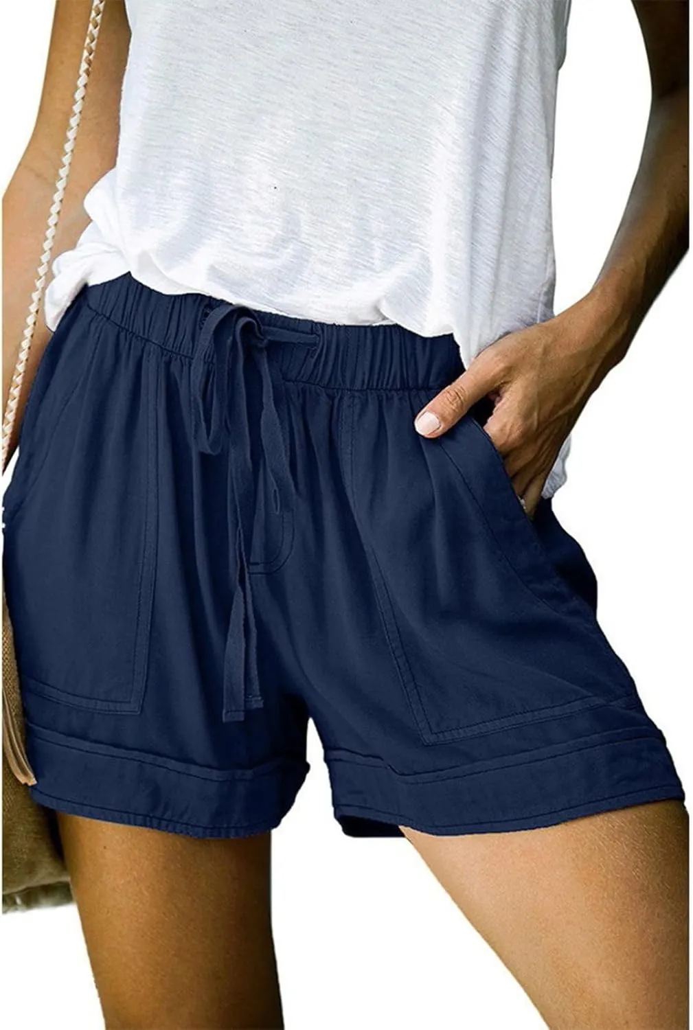 Shorts for Women 2024 Drawstring High Waisted Summer Bermuda Shorts Soft Trendy Lounge Shorts Beach Vacation Shorts