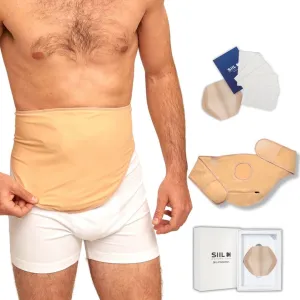 SIIL Ostomy Belt for Men   Protector | Colostomy & Ileostomy Bag Covers for Sports & Swimming | Stealth Stoma Belt with Zipper | Discreet Ostomy Wrap Abdomen Support | Made in Europe