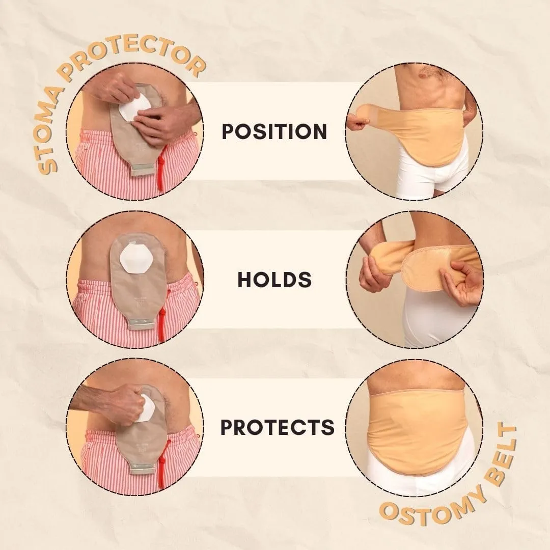 SIIL Ostomy Belt for Men   Protector | Colostomy & Ileostomy Bag Covers for Sports & Swimming | Stealth Stoma Belt with Zipper | Discreet Ostomy Wrap Abdomen Support | Made in Europe