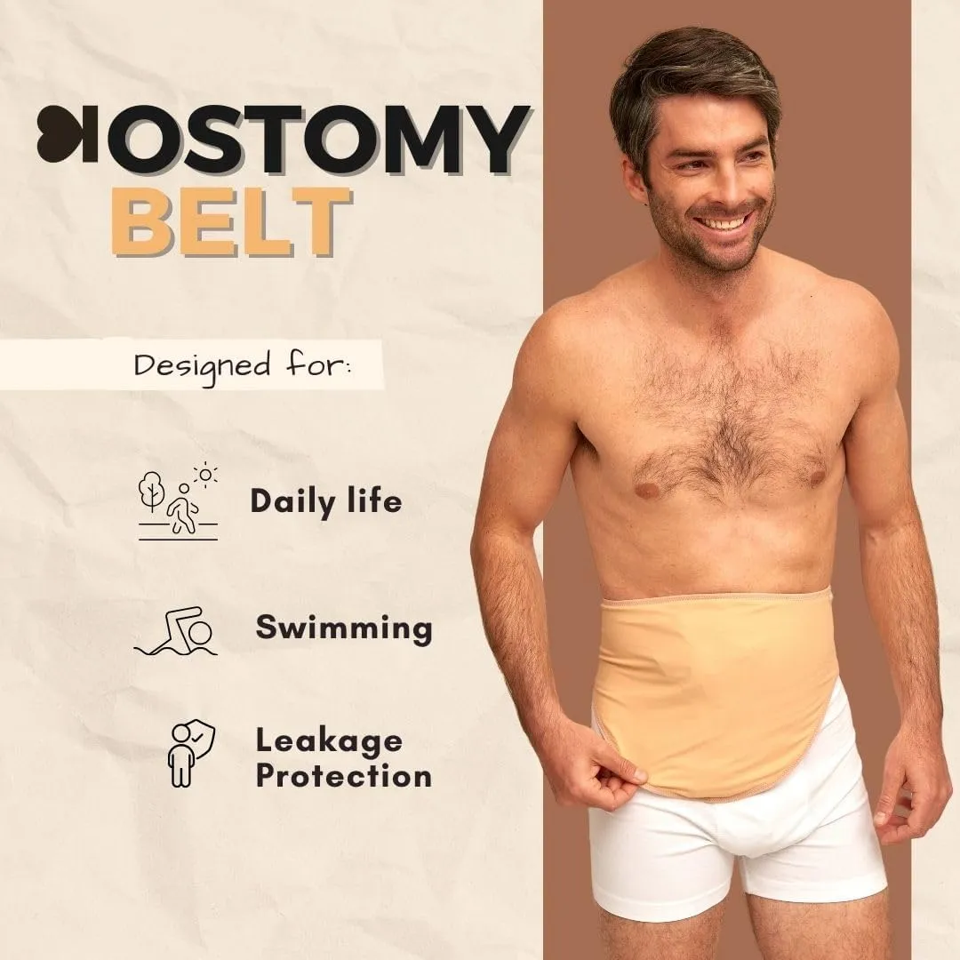 SIIL Ostomy Belt for Men   Protector | Colostomy & Ileostomy Bag Covers for Sports & Swimming | Stealth Stoma Belt with Zipper | Discreet Ostomy Wrap Abdomen Support | Made in Europe