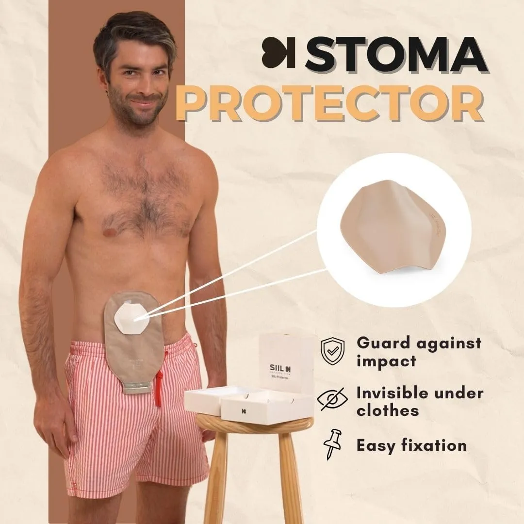 SIIL Ostomy Belt for Men   Protector | Colostomy & Ileostomy Bag Covers for Sports & Swimming | Stealth Stoma Belt with Zipper | Discreet Ostomy Wrap Abdomen Support | Made in Europe