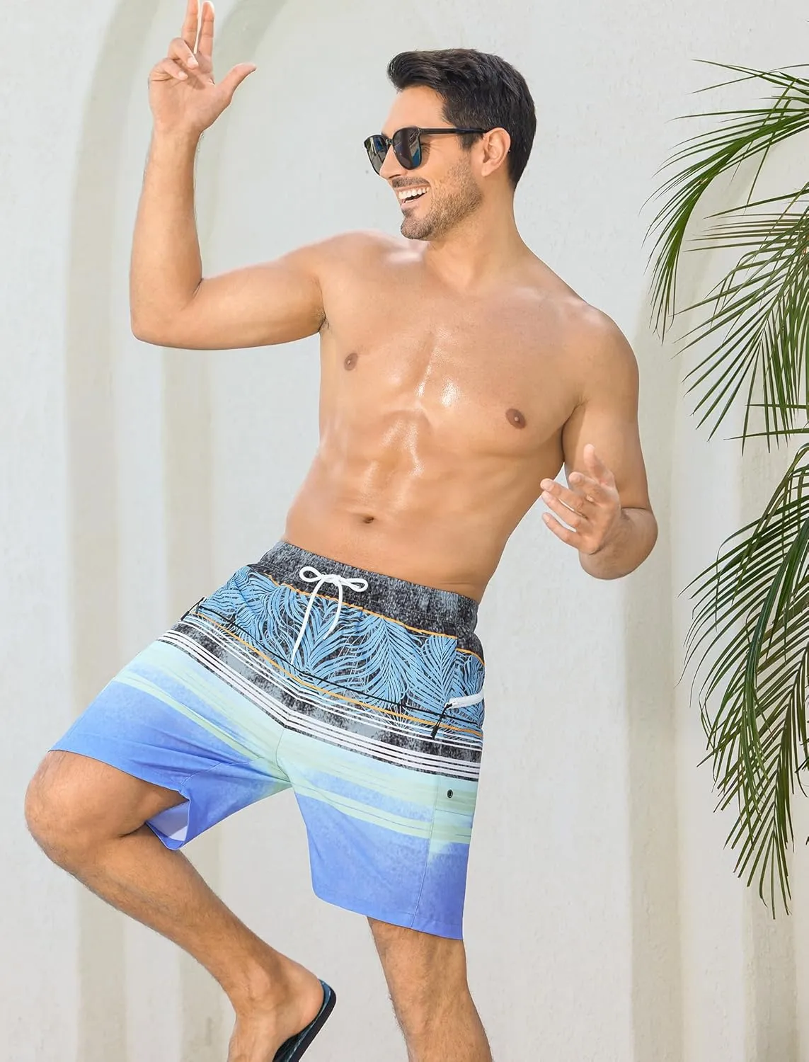 SILKWORLD Men Swim Trunks with Compression Liner 7" Bathing Suits Quick Dry Swimming Shorts with Zipper Pocket
