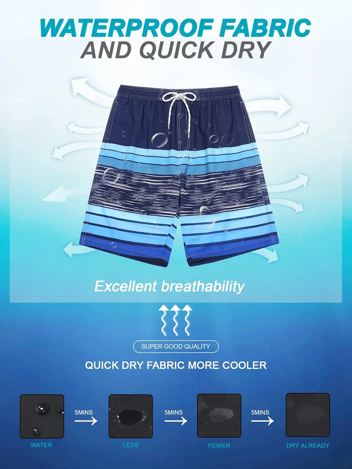 SILKWORLD Mens Swim Trunks with Compression Liner 9" Beach Board Shorts Men 2 in 1 Quick Dry Bathing Suit with Pockets