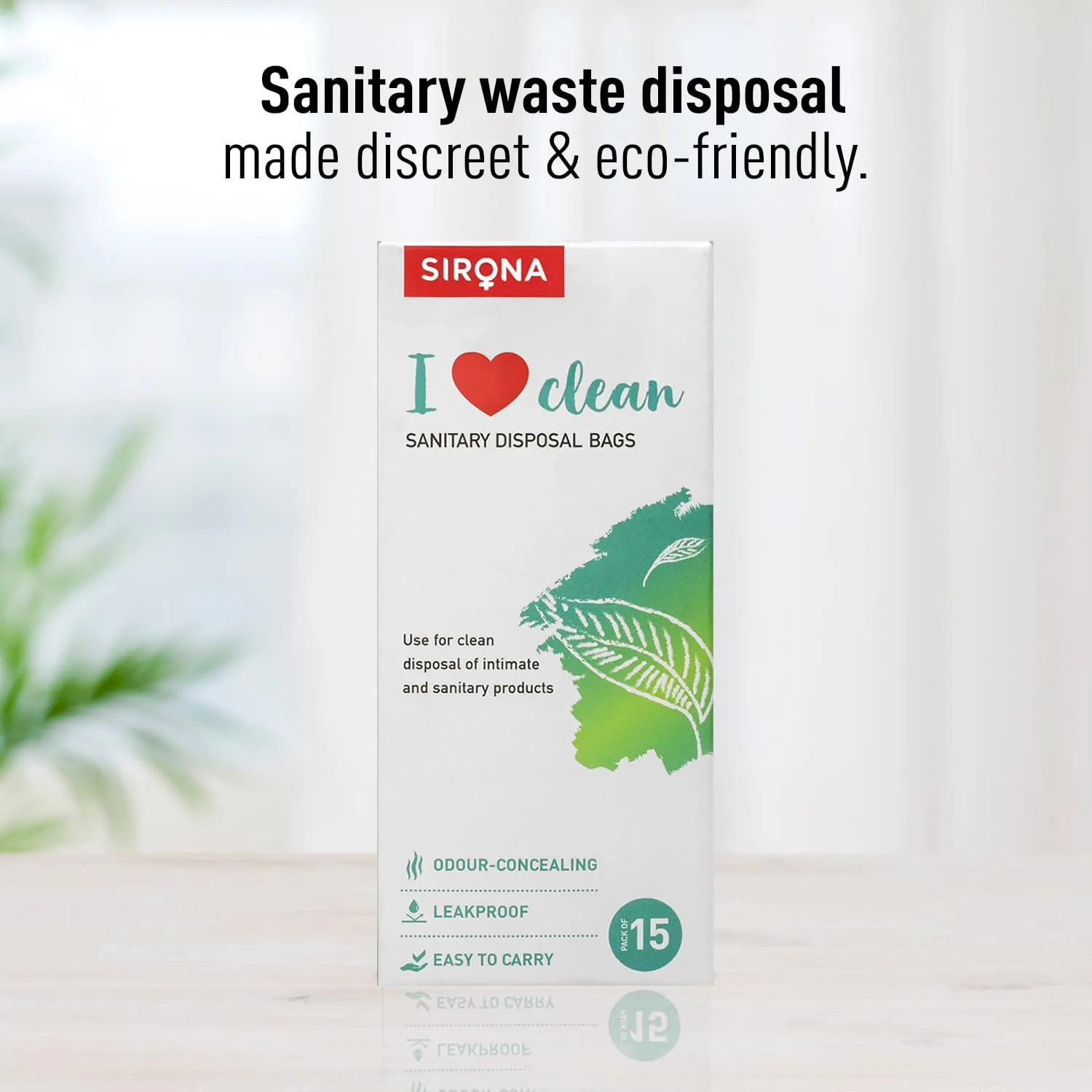 Sirona Personal Disposal Bags – 15 Bags for Discreet Tampons, Sanitary Pads/Napkin, Panty Liners, Tampons & Condoms | Menstrual Care and Hygiene Products