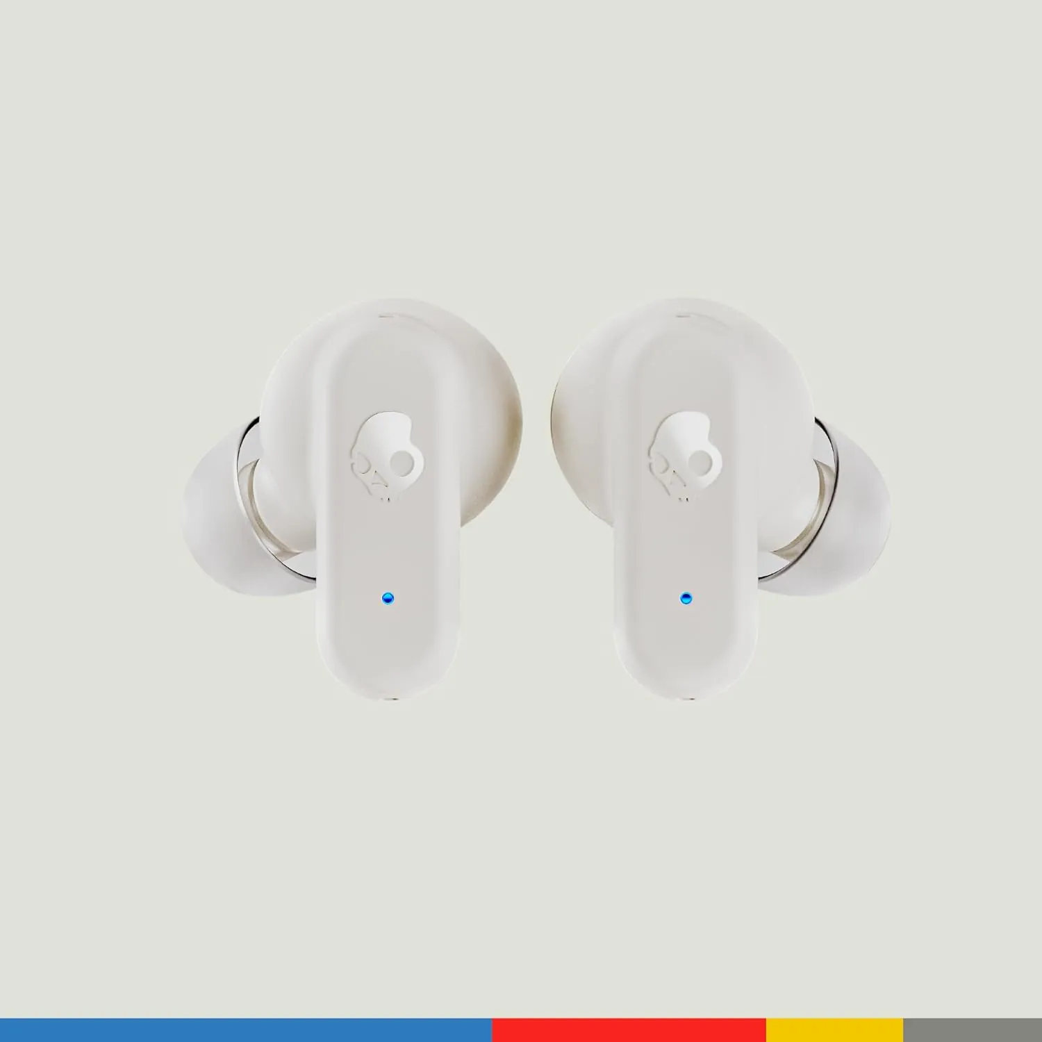 Skullcandy Dime 3 Wireless Earbuds, Bluetooth Headphones, Noise Isolating Fit, Up to 20 Hours Battery, Microphone for iPhone Android, Easy Carry with Integrated Lanyard - Bone