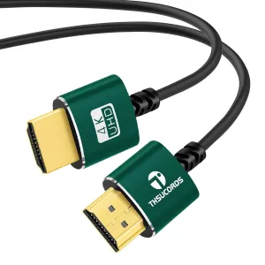 Slim HDMI Cables 15FT, Ultra Soft & Thin HDMI to HDMI Cord, Extreme Flexible & Skinny HDMI Wire Supports High Speed 4K@60Hz 18gbps 2160p 1080p