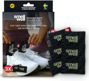 SmellWell - 3-Pack Scented Shoe Deodorizer Inserts - Odor Eliminators - Activated Bamboo Charcoal   Minerals - Natural Freshenes for Shoes, Bags, Gloves - 6 x 1.8oz Original Size Black Zebra