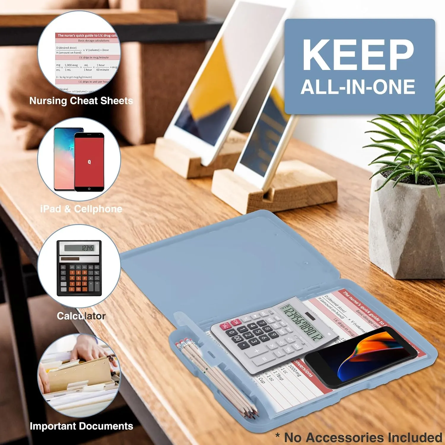 Sooez Clipboard with Storage, High Capacity Nursing Clip Board 8.5 x 11 with Pen Holder & Low Profile Clip, Plastic Clipboards Case Box, Teacher Must Haves School Office Supplies, Letter Size/ A4