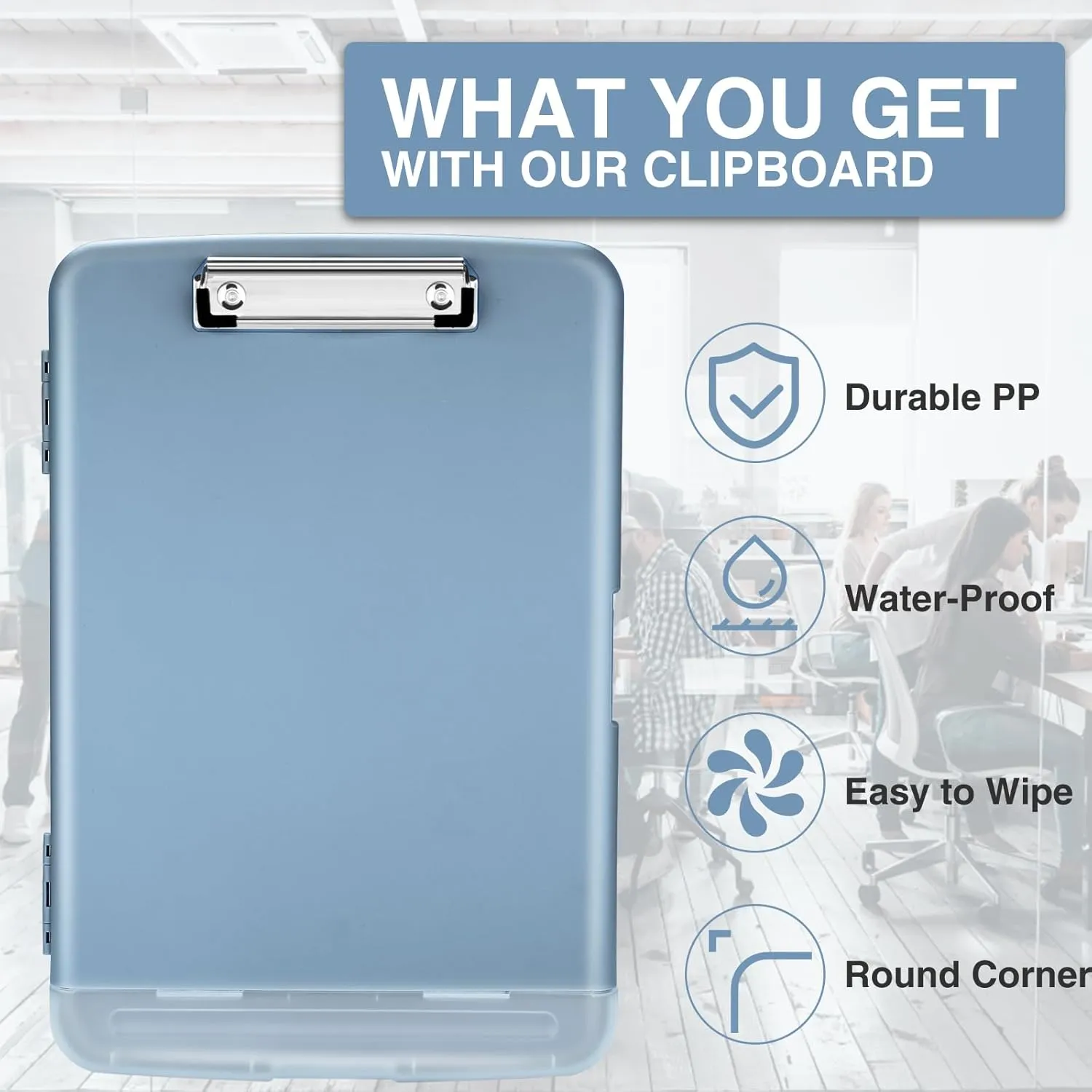Sooez Clipboard with Storage, High Capacity Nursing Clip Board 8.5 x 11 with Pen Holder & Low Profile Clip, Plastic Clipboards Case Box, Teacher Must Haves School Office Supplies, Letter Size/ A4