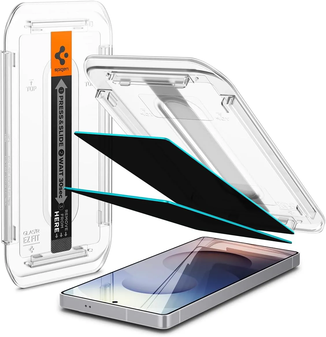 Spigen Tempered Glass Screen Protector [GlasTR EZ FIT - Privacy] Designed for Galaxy S25 Ultra [Case Friendly] - 2 Pack
