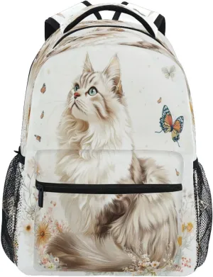 Sport Backpack for Men and Women Waterproof Sports Backpack with Chest Strap for Travel Trip Aesthetic Curl Cats