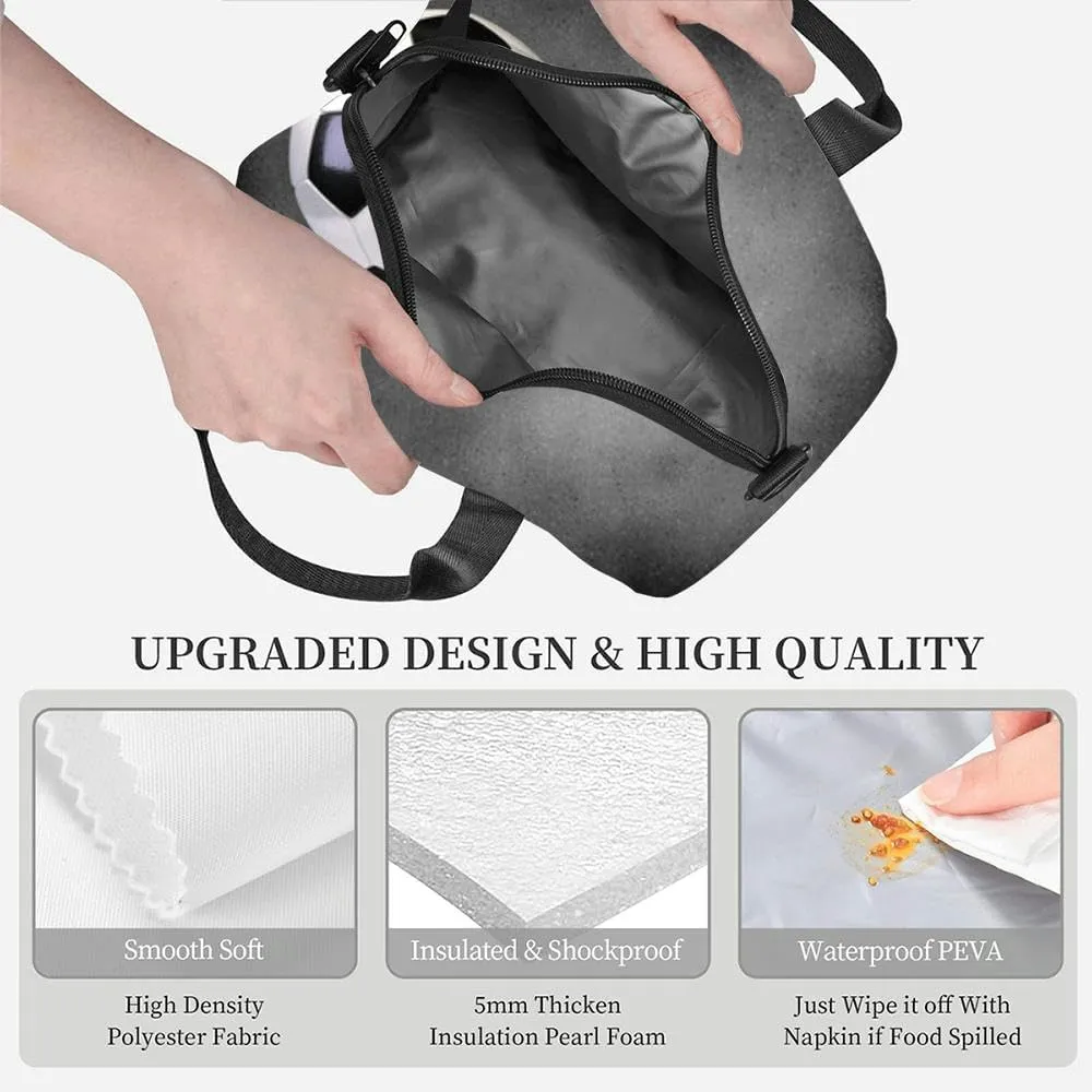 sport ball Insulated Adult Lunch Bag with Shoulder Strap for Women Lightweight Reusable Portable Freezable Lunch Tote Bag for Work Picnic