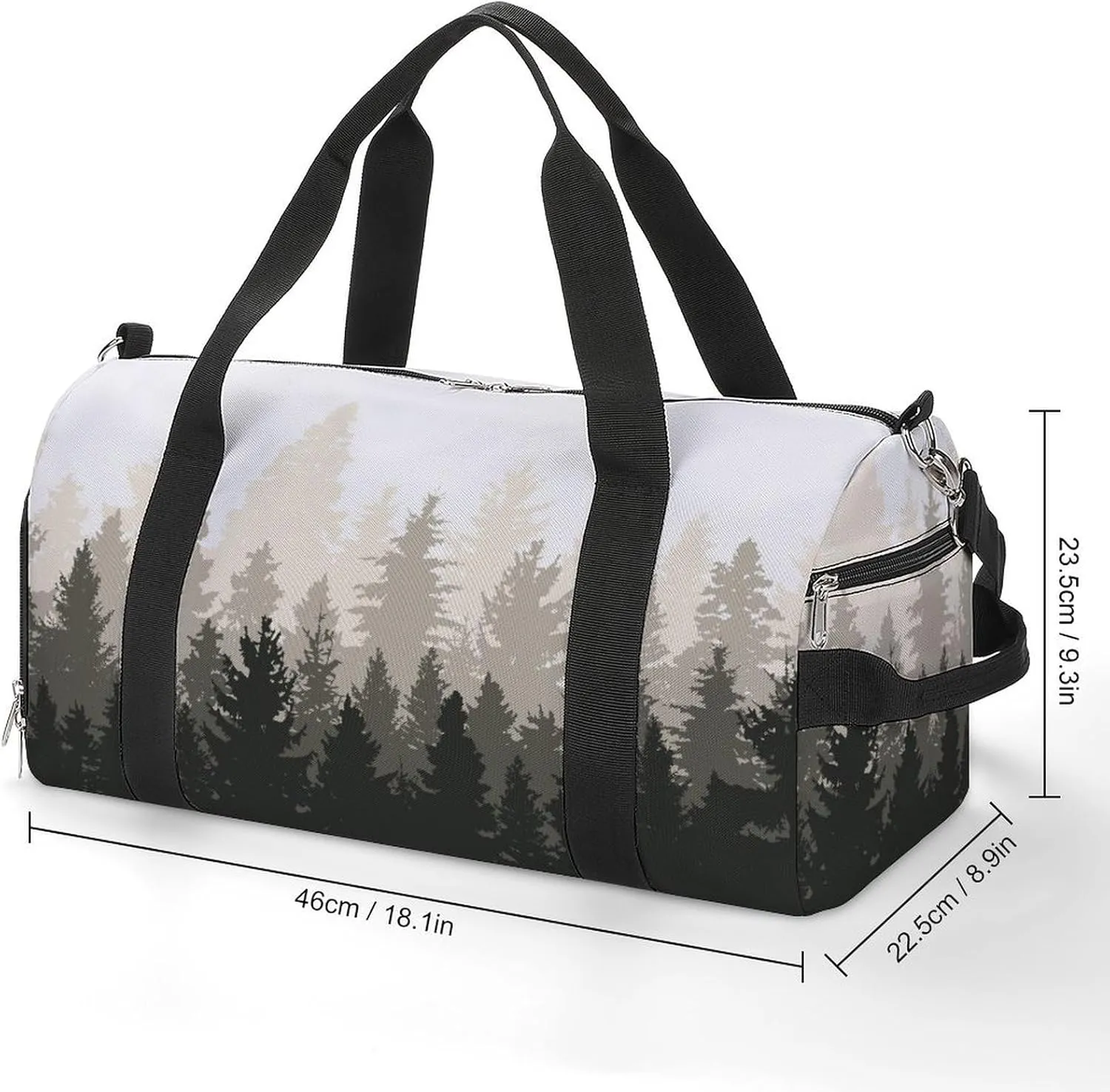 Sport Gym Duffel with Shoe Compartment Wet Pocket, Forest-panorama-print Shoulder Travel Bag for Women Men, style-2