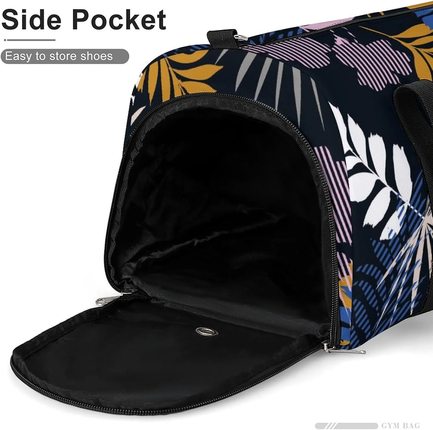Sport Gym Duffel with Shoe Compartment Wet Pocket, Tropical-foliage-fill-stripe Shoulder Travel Bag for Women Men, style-3