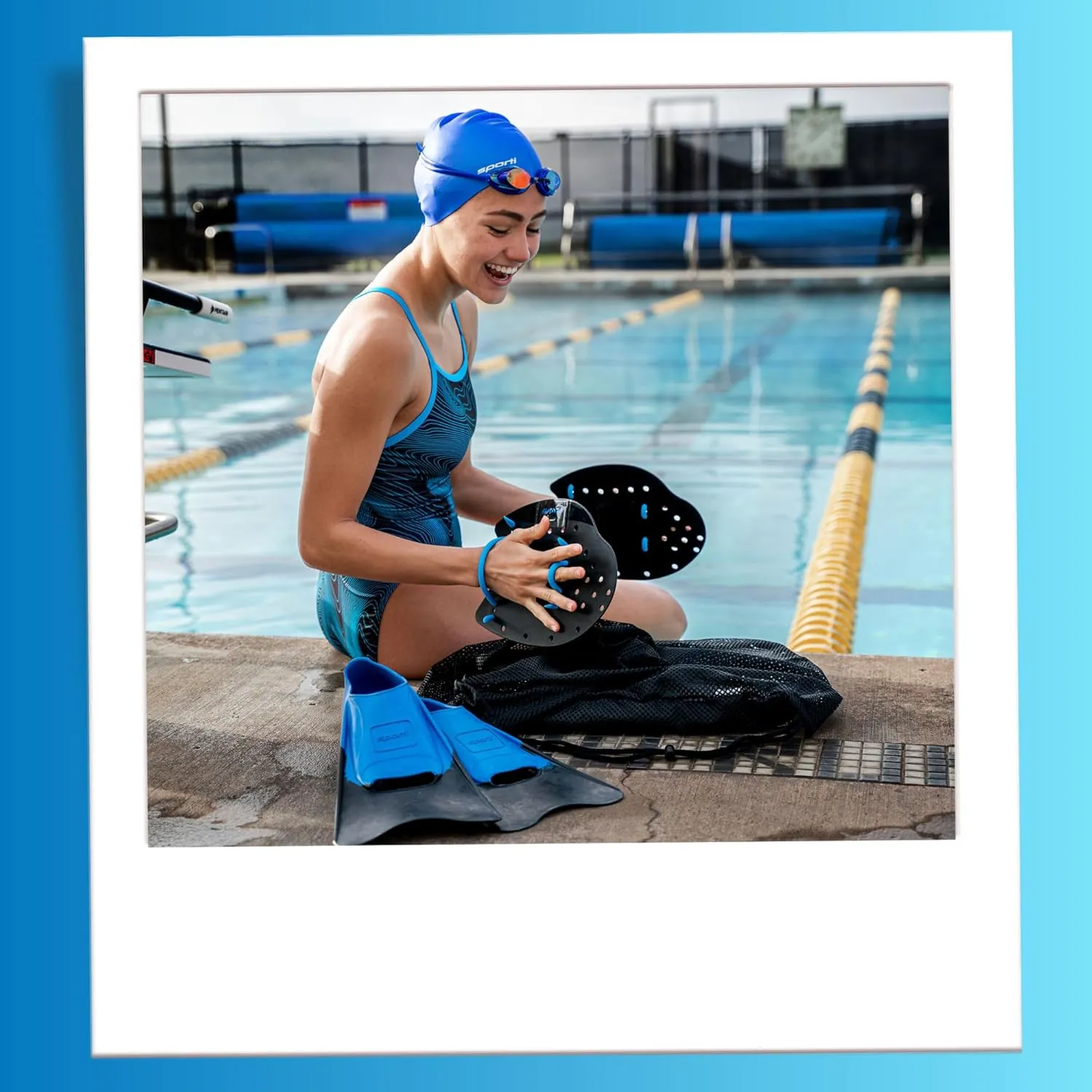 Sporti Swimming Equipment Bags, Mesh Drawstring Backpack,Swim Bag for Swimmers,Mesh Backpack for Beach