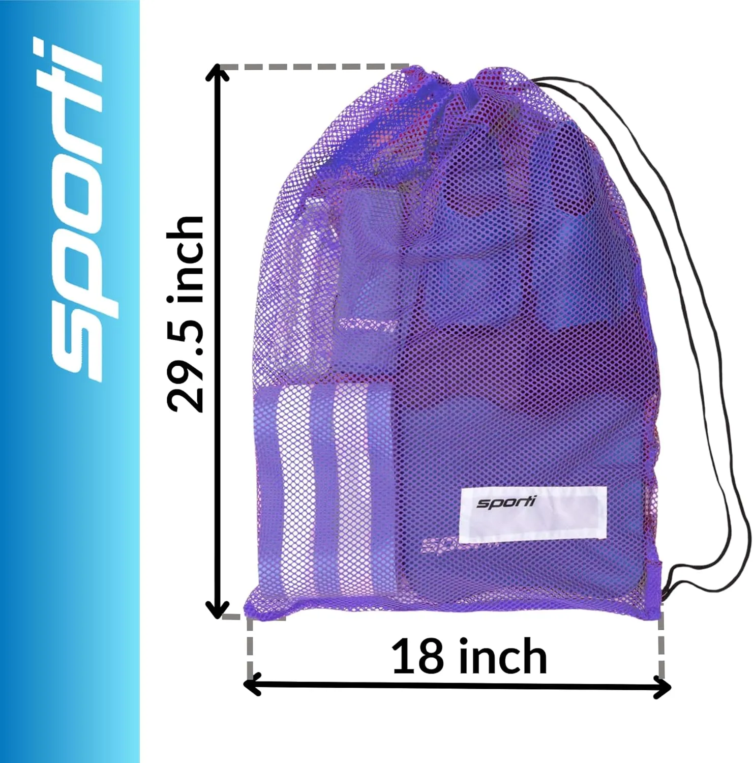 Sporti Swimming Equipment Bags, Mesh Drawstring Backpack,Swim Bag for Swimmers,Mesh Backpack for Beach