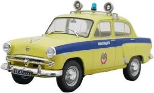 Sports car Metal Model 1:24 Scale for Moskvich 407 Toys Police Cars Model Classics Adult Souvenir Collectible Static Display for Home Décor