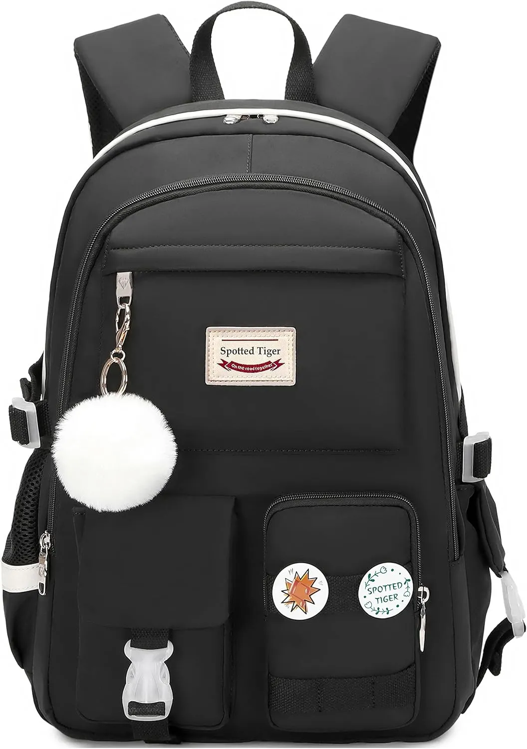 Spotted Tiger School Backpack for Girls Backpack with Lunch Box Anime Bookbag School Bag Kawaii Backpack Set for Teen Girls