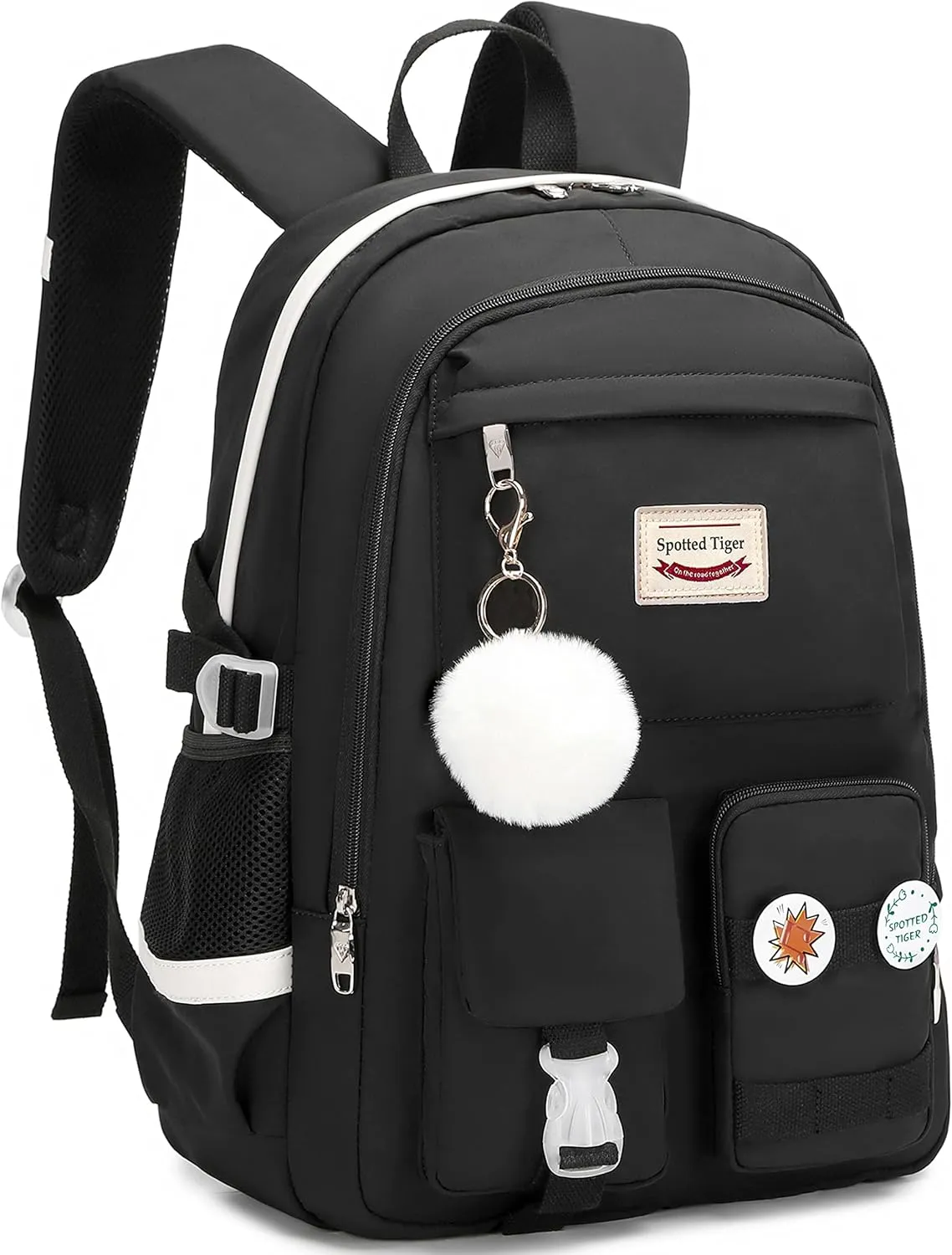 Spotted Tiger School Backpack for Girls Backpack with Lunch Box Anime Bookbag School Bag Kawaii Backpack Set for Teen Girls