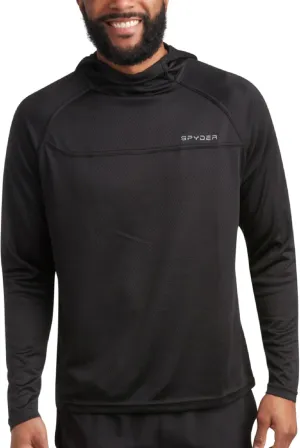 Spyder Mens Rash Guard Long Sleeve Sun Hoodie Shirt - UPF 50  UV Protection Quick Dry Moisture Wicking Fishing & Swim Shirt