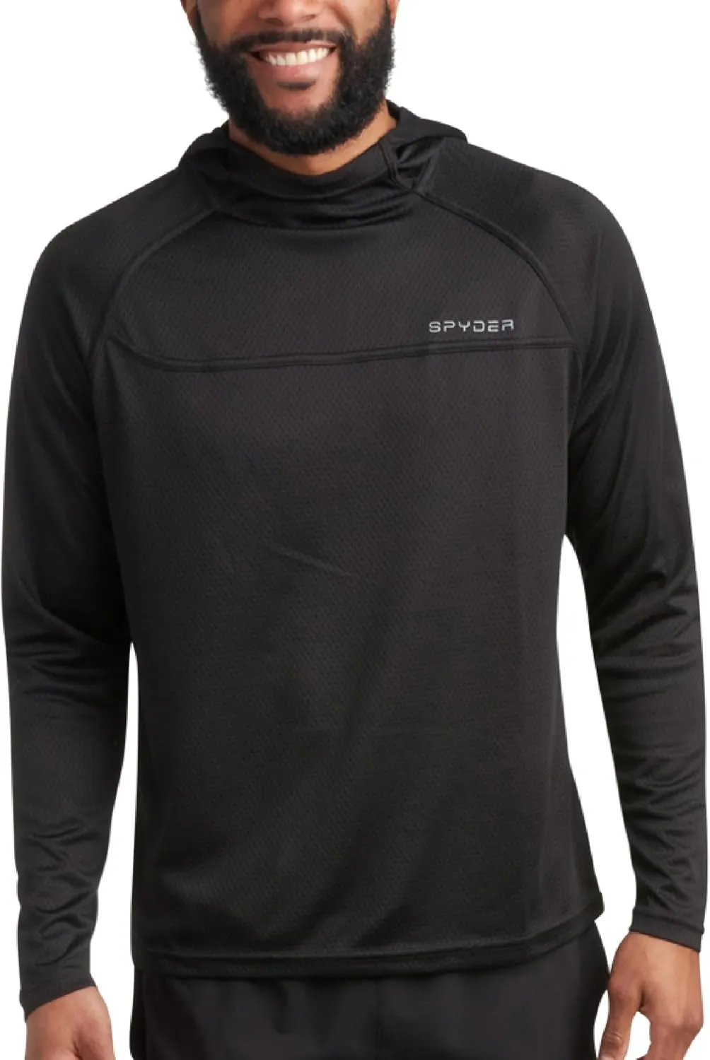 Spyder Mens Rash Guard Long Sleeve Sun Hoodie Shirt - UPF 50  UV Protection Quick Dry Moisture Wicking Fishing & Swim Shirt