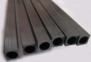 Square Carbon Fiber Tubes 6x6x5x200mm Inner Round(Diameter 5mm),Pultruded Carbon Fiber Rods 4pcs