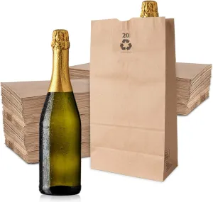 Stock Your Home 20 Lb Kraft Big Brown Paper Bags (100 Count) - Bulk Disposable Liquor Bottle Sacks, Extra Large Size Blank Bag, Good for Big Lunch, Grocery Food Shopping, and Arts & Crafts Projects