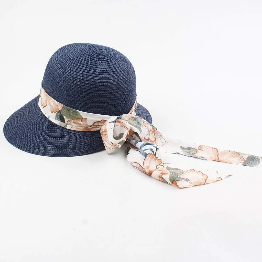 Straw Womens Beach Hat Foldable Floppy Roll Up Summer Hats Caps with Sun Upf50 Protection Roll-Up Packable Travel Caps