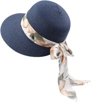 Straw Womens Beach Hat Foldable Floppy Roll Up Summer Hats Caps with Sun Upf50 Protection Roll-Up Packable Travel Caps