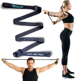 Stretching Strap for Shoulders with Progress Tracker – Non-Elastic Flexibility Band for Physical Therapy, Yoga, Exercise, Shoulder Mobility, Posture Correction & Rehab Stretching Equipment