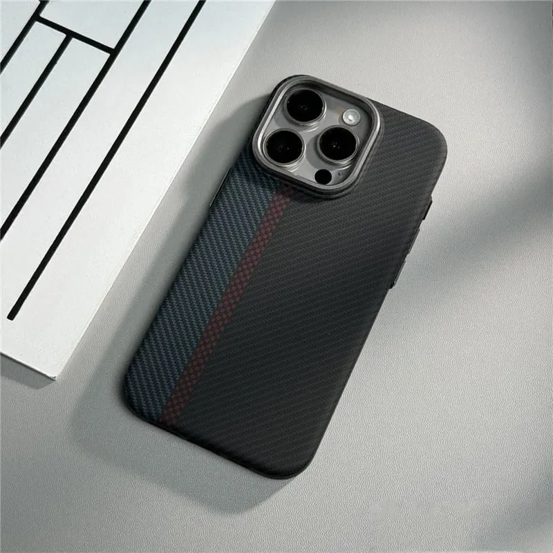 Striped Carbon Fiber Pattern iPhone Case