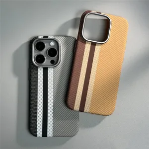 Striped Carbon Fiber Pattern iPhone Case