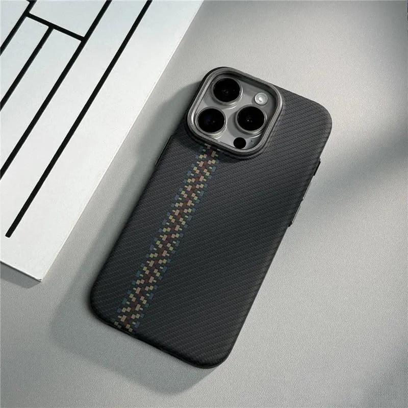 Striped Carbon Fiber Pattern iPhone Case