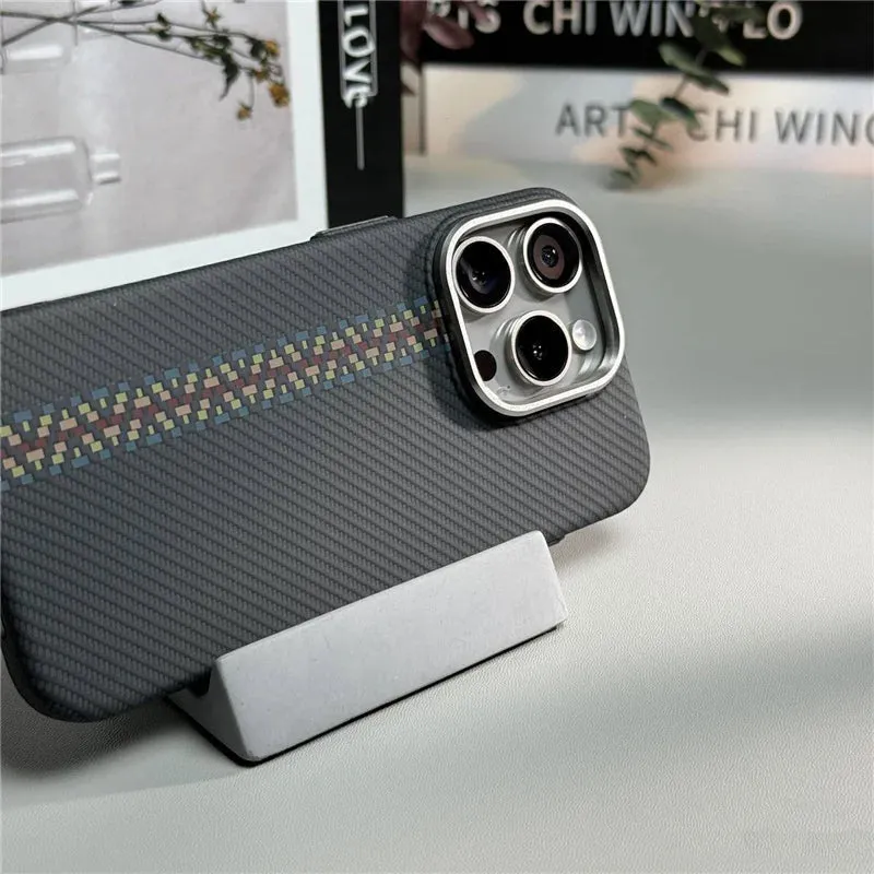 Striped Carbon Fiber Pattern iPhone Case