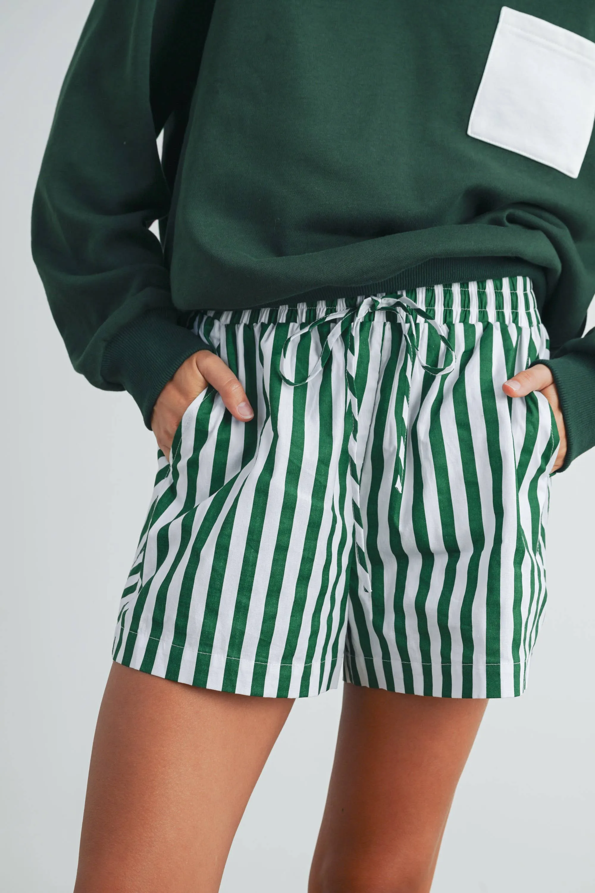 Striped Drawstring Boxer Shorts