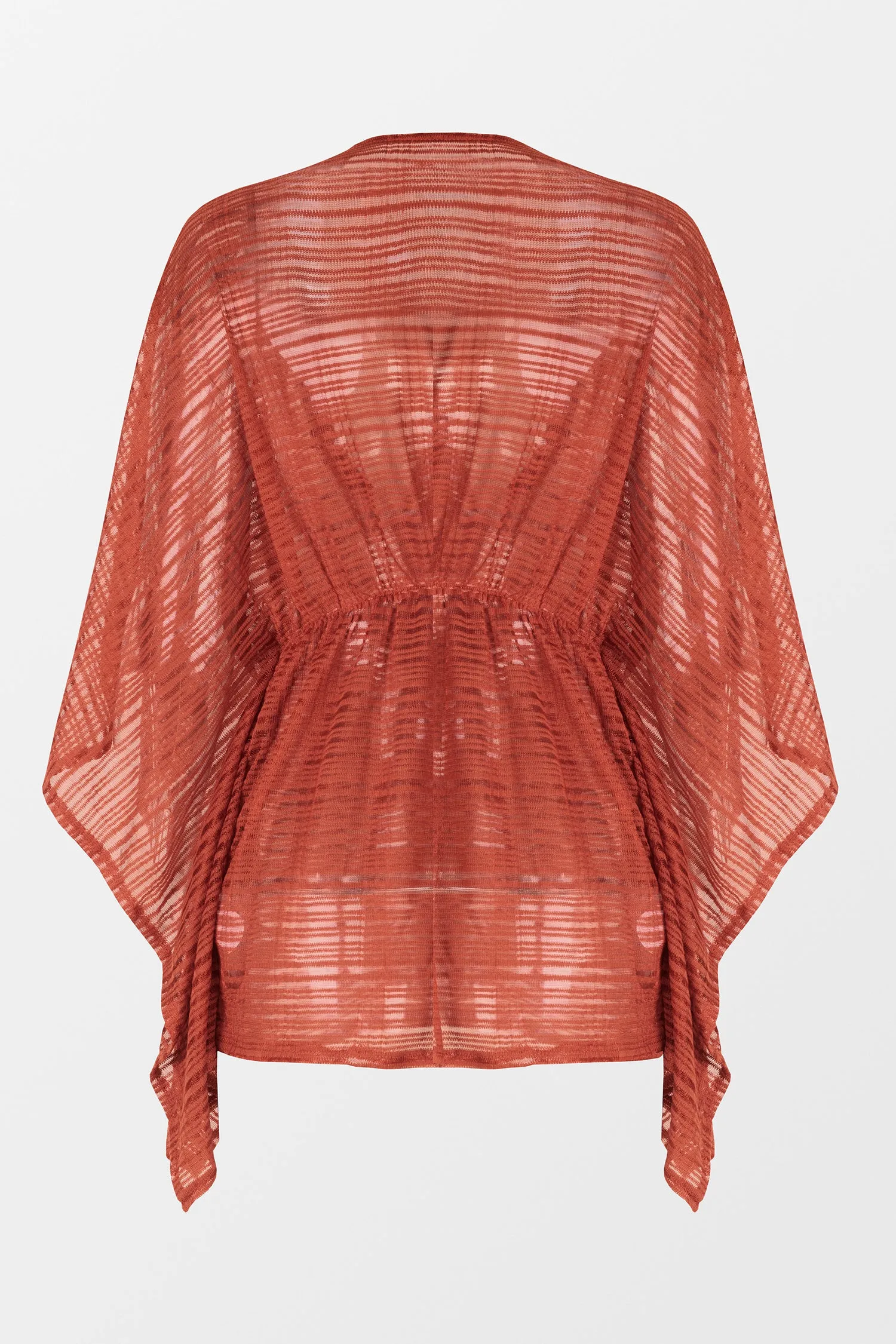 Striped Mesh Drawstring Cover-Up Dress